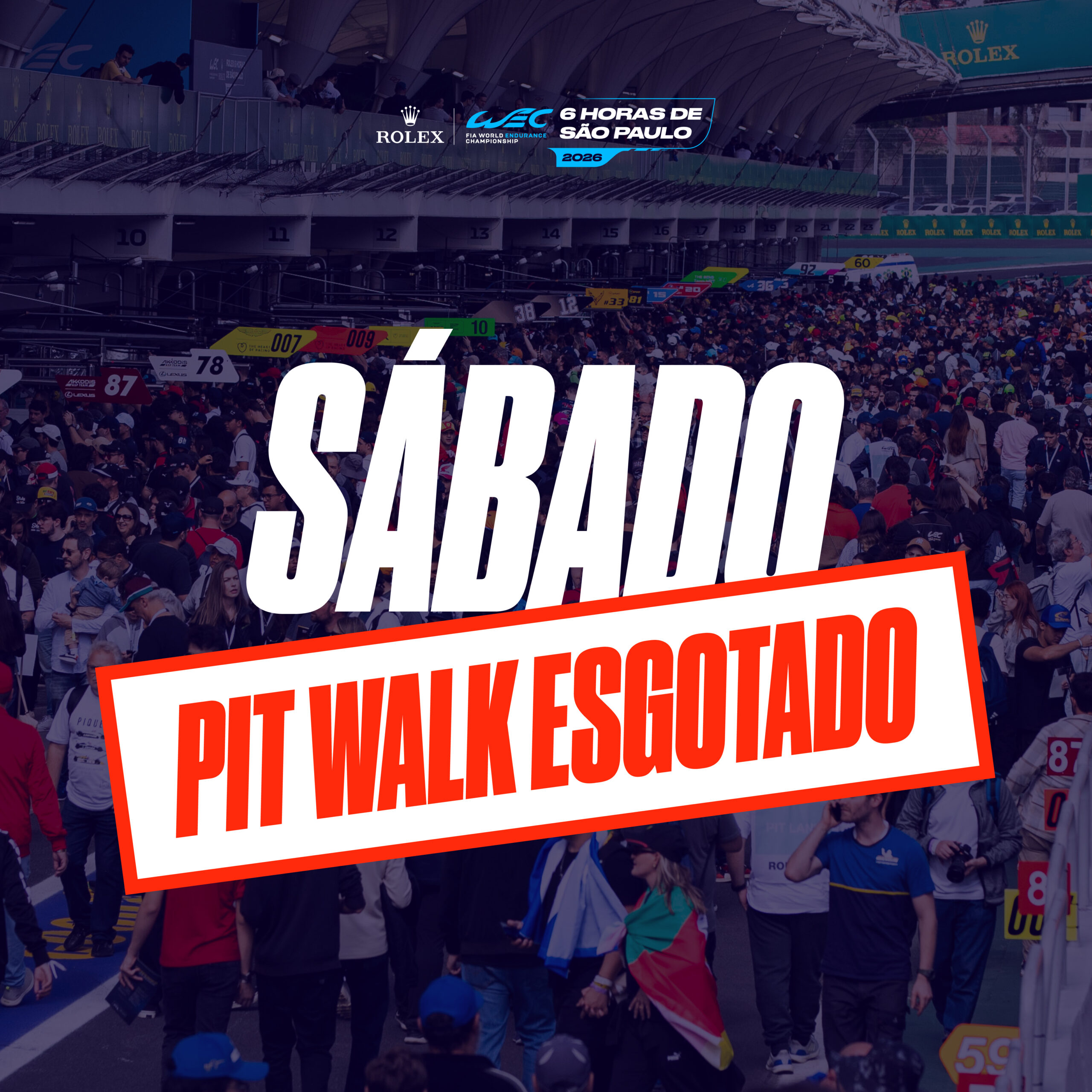 Pit Walk esgotado no sábado